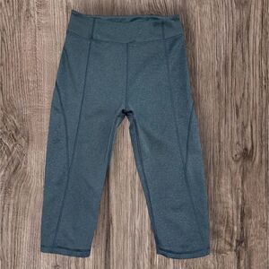 Ivy Park Gray Heather Crop Capri Leggings Seam Detail High Rise Athleisure S⁠